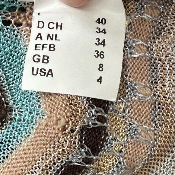 Missoni sz 4 Chevron Patterned Wrap Top - Teal and Brown made in Italy Y2K VGUC - Picture 6 of 7